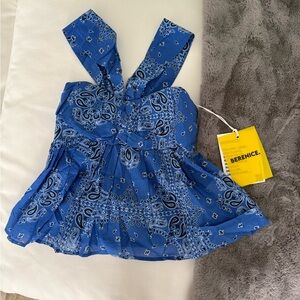 Blue bandana top size Xs-S NWT